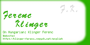 ferenc klinger business card
